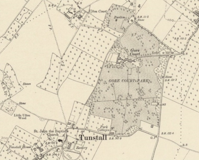 Sittingbourne - Gore Court Park : Map credit National Library of Scotland